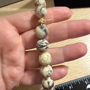 Jasper Bead Bracelet with Gold Accents